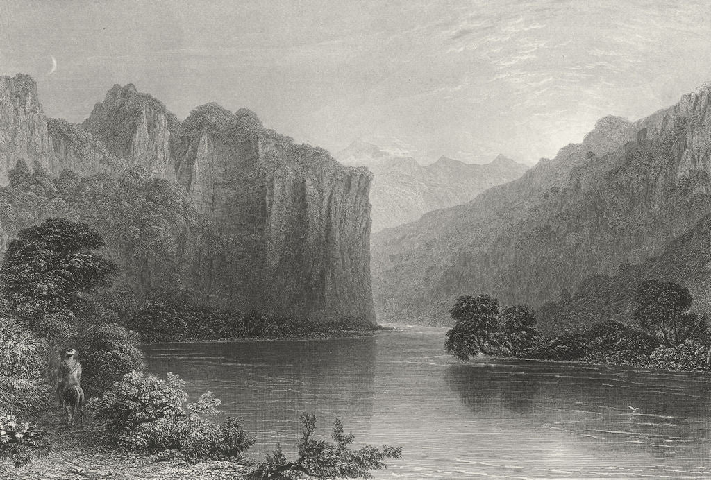 SYRIA. River Orontes, Seleucia. Bartlett, horse 1840 old antique print picture